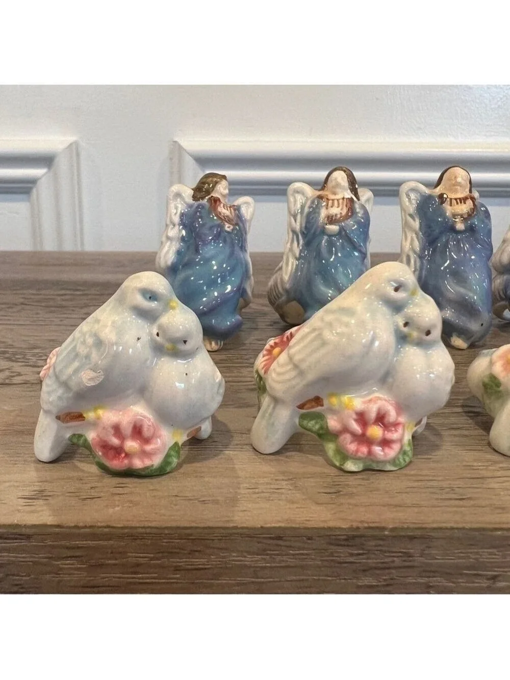 Vintage 1983 Avon Love Birds Doves and Angels Candle Huggers/Napkin Holder